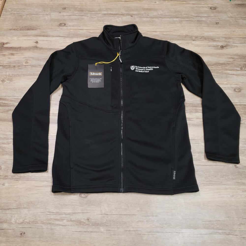 UT Austin Dell Med School Jacket Womens Small Black Edwards Performance Tek